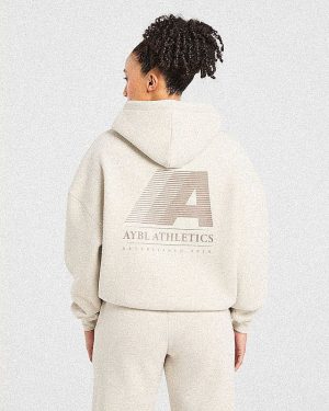 Retro Athletics Oversized Hoodie - Sand: The Ultimate Comfort Statement