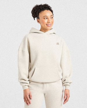 Retro Athletics Oversized Hoodie - Sand: The Ultimate Comfort Statement