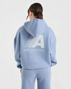Retro Athletics Oversized Hoodie - Vintage Blue: The Ultimate Comfort Statement
