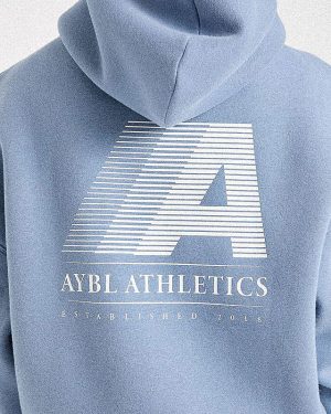 Retro Athletics Oversized Hoodie - Vintage Blue: The Ultimate Comfort Statement