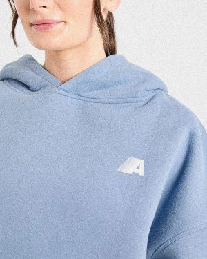 Retro Athletics Oversized Hoodie - Vintage Blue: The Ultimate Comfort Statement