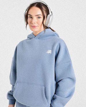 Retro Athletics Oversized Hoodie - Vintage Blue: The Ultimate Comfort Statement