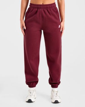 Retro Athletics Oversized Joggers - Deep Raspberry/Pink: The Ultimate Comfort & Style Fusion