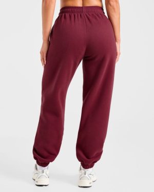 Retro Athletics Oversized Joggers - Deep Raspberry/Pink: The Ultimate Comfort & Style Fusion