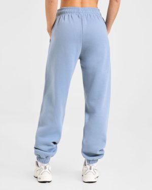 Retro Athletics Oversized Joggers - Vintage Blue