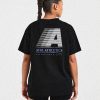 Retro Athletics Oversized T Shirt - Black