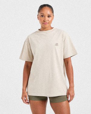 Retro Athletics Oversized T Shirt - Sand: The Ultimate Comfort Upgrade