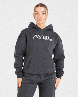 Retro Embroidered Oversized Hoodie - Charcoal: The Ultimate Comfort Upgrade