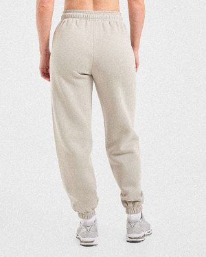 Retro Embroidered Oversized Joggers - Taupe Grey