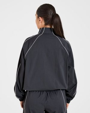 Retro Track Jacket - Black