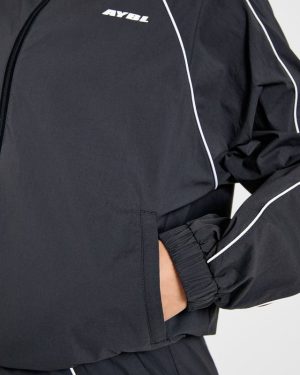 Retro Track Jacket - Black