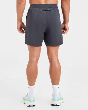Run Speed Shorts - Hurricane Grey: Engineered for Peak Performance