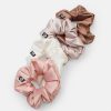 Premium Silky Scrunchie 4-Pack: White, Champagne, Pink & Mocha