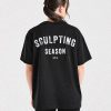 Sculpting Season Oversized T Shirt - Black