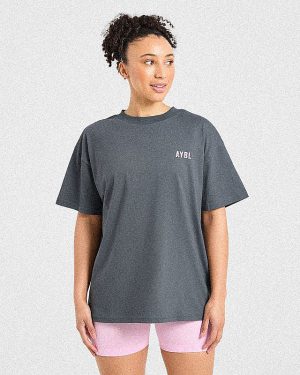 Sculpting Season Oversized T-Shirt: The Ultimate Grey/Pink Everyday Essential