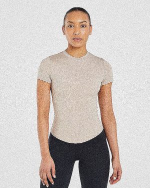 Sculpt T Shirt - Latte: The Ultimate Second-Skin Experience