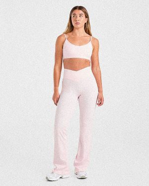 Sculpt Wrap Flared Leggings - Iced Pink: The Ultimate Comfort and Style Solution