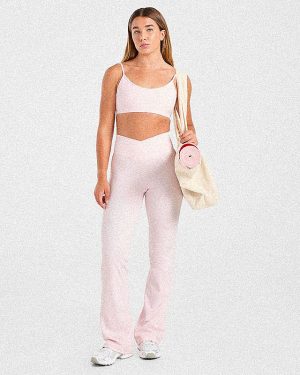 Sculpt Wrap Flared Leggings - Iced Pink: The Ultimate Comfort and Style Solution