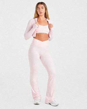 Sculpt Wrap Flared Leggings - Iced Pink: The Ultimate Comfort and Style Solution