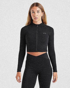 Sculpt Wrap Zip Up Jacket - Black: The Ultimate Performance Layer