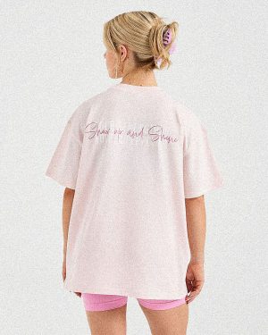 Show Up Oversized T Shirt - Pink: The Ultimate Comfort & Style Statement