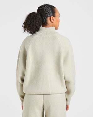 Ultimate Comfort: Soft Oversized Knitted 1/4 Zip Sweater