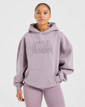 Sport Outline Oversized Hoodie - Mauve Purple: The Ultimate Comfort & Style Fusion