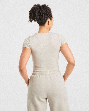 Sports Club Baby Tee - Beige/Navy: The Ultimate Rest Day Essential