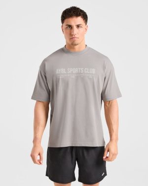 Sports Club Dot Oversized T-Shirt - Cloud Grey: The Ultimate Comfort & Style Hybrid