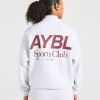 AYBL Sports Club Oversized 1/4 Zip Pullover - Grey Marl/Burgundy