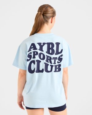 Sports Club Wavy Oversized T-Shirt - Blue/Navy: The Ultimate Comfort & Style Fusion