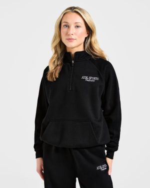 Sports Collective Oversized 1/4 Zip Pullover - Black: The Ultimate Comfort Upgrade