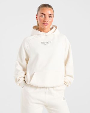 Sports Collective Oversized Hoodie - Off White/Green: The Ultimate Comfort Staple