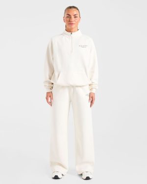 Sports Collective Oversized Straight Leg Joggers - Off White/Green