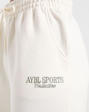 Sports Collective Oversized Straight Leg Joggers - Off White/Green