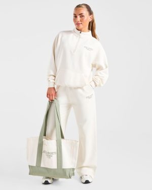 Sports Collective Oversized Straight Leg Joggers - Off White/Green