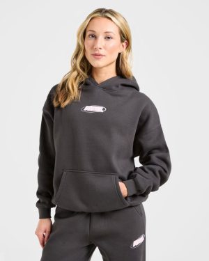 Sports Essentials Oversized Hoodie - Charcoal/Pink: The Ultimate Comfort Upgrade