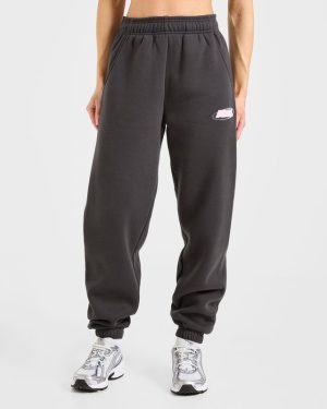 Sports Essentials Oversized Joggers - Charcoal/Pink: The Ultimate Comfort Staple