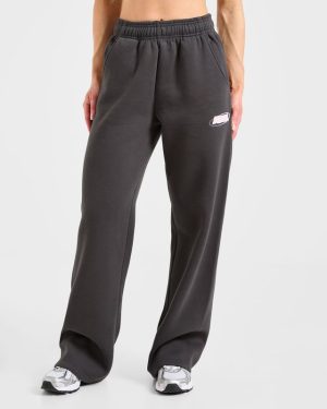 Sports Essentials Oversized Straight Leg Joggers - Charcoal/Pink