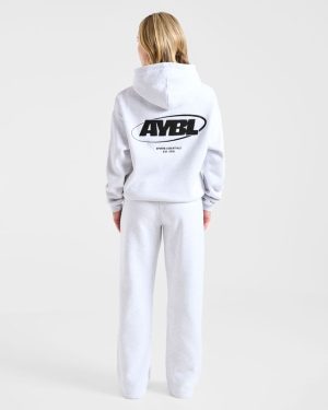 Sports Essentials Oversized Straight Leg Joggers - Heather Grey/Black