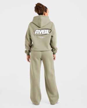 Sports Essentials Oversized Straight Leg Joggers - Muted Olive