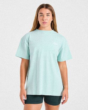 Sports Wellness Oversized T Shirt - Aqua Green: The Ultimate Comfort & Style Fusion
