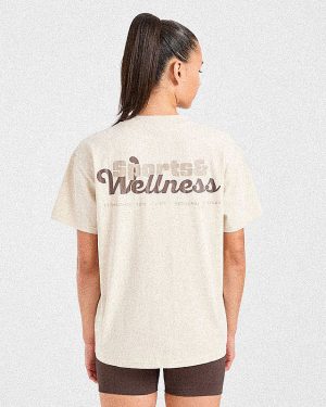 Sports Wellness Oversized T Shirt - Beige: The Ultimate Comfort & Style Fusion