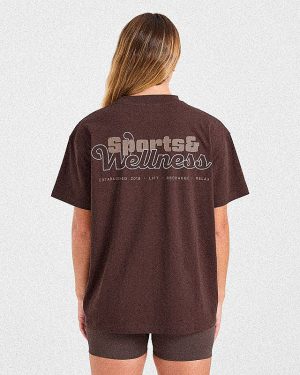 Sports Wellness Oversized T Shirt - Brown: The Ultimate Comfort & Style Fusion