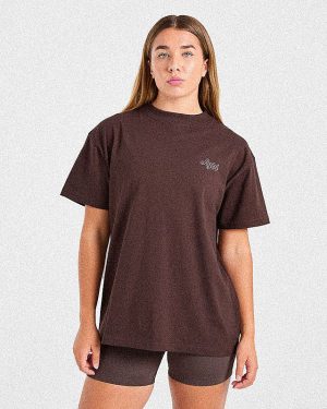 Sports Wellness Oversized T Shirt - Brown: The Ultimate Comfort & Style Fusion