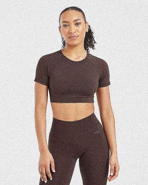 Staple Crop Top - Coffee Brown: The Ultimate Sculpting Activewear Essential