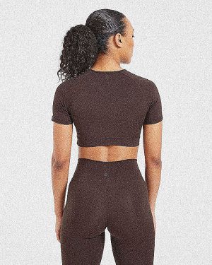 Staple Crop Top - Coffee Brown: The Ultimate Sculpting Activewear Essential
