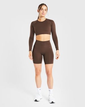 Staple Cycling Shorts - Brown: The Ultimate Sculpting Workout Essential
