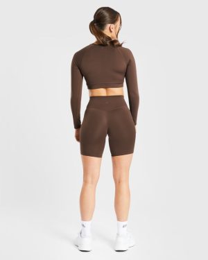Staple Cycling Shorts - Brown: The Ultimate Sculpting Workout Essential