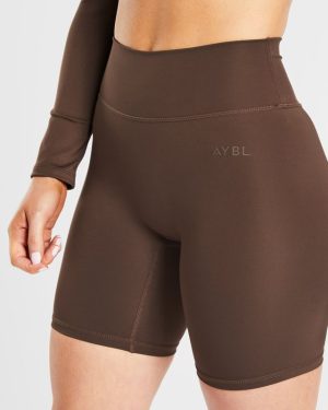 Staple Cycling Shorts - Brown: The Ultimate Sculpting Workout Essential